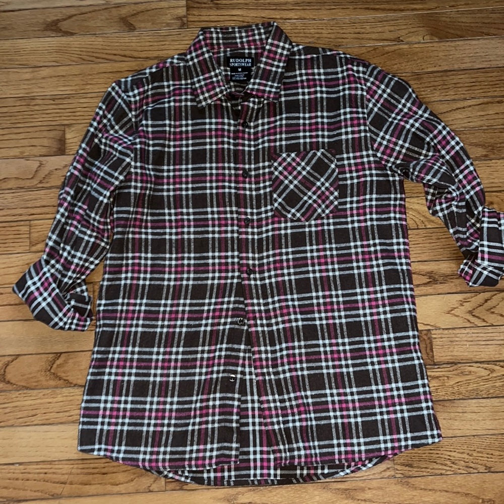 Brown plaid flannel